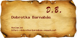 Dobrotka Barnabás névjegykártya