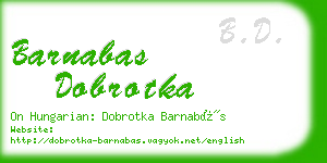 barnabas dobrotka business card